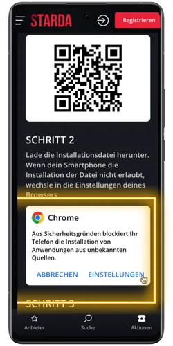 Starda App installieren