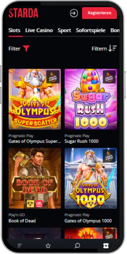 Starda Finde den Bereich „Spiele“