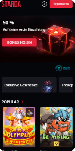 Starda Hauptbildschirm