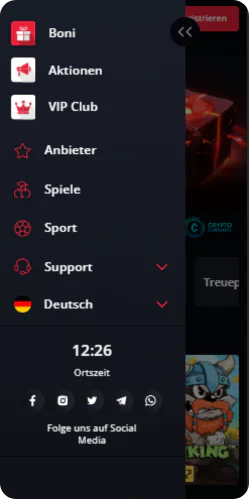 Starda Menüschnittstelle